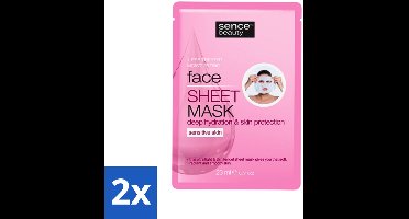 2 x Sence - Tencel - Gezichtsmasker - Hydraterend - 1 Gezichtsmasker - Gezichtsmasker - Hydraterend Masker - Tencel Masker - Hyaluronzuur Masker - Stralende Huid