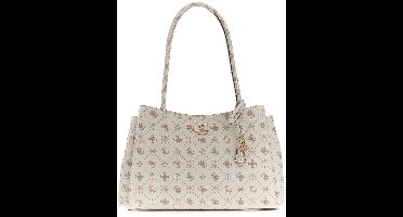 GUESS schoudertas Emelie Logo Girlfriend Carryall Vanilla Logo crème