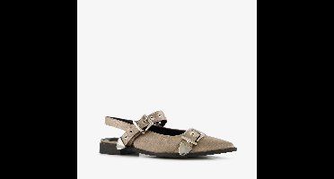 Nova dames slingbacks met gespen beige - Maat 38