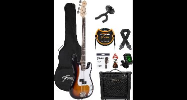 Finesse Elektrische Basgitaar met Versterker - Starterset - Volwassenen - Kind - Sunburst
