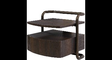 Giga Living Nachtkastje Bend - Donkerbruin Hout - 40x35x35cm