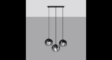 Sollux Lighting Hanglamp Tulos - 117x50x16cm - E27 - zwart - staal