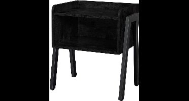 Hoppa! Bijzettafel nachtkastje - Zwart - Hout - 46 x 35 x 52 cm (B x D x H)