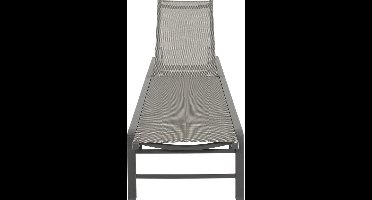 Gartenliege LAZZARO - Opvouwbare ligstoel met 5-standens rugverstelling - Zwart-grijs - 56.00x193.00x31.00cm