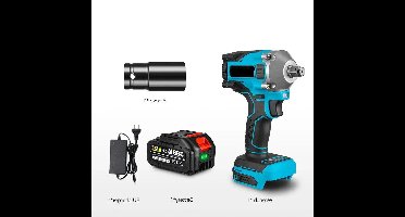 Slagmoersleutel - Slagschroevendraaier - Slagmoermachine - Elektrische - 1000Nm - 20V - 1/2 Inch - Slagmoersleutelset - Borstelloos, Snoerloos - Inclusief 1x Accu