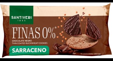 Fijn 0% Saraceens gedoopt koekje 90 g (chocolade)|Fine 0% Saracen dipped cookie 90 g (Chocolate)|Biscuit fin trempé 0% sarrasin 90 g (Chocolat)