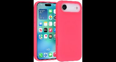 TUNIQ telefoonhoesje voor Apple iPhone 17 Air - Siliconen backcover - Felroze