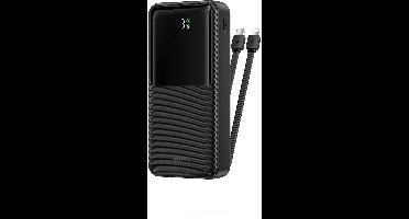 WiWU Powerbank 20000mAh 2-in-1 kabel Type-C en Lightning - Digital display - Zwart