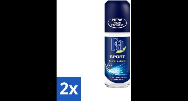 2 x Fa - Sport - Deodorant Roller - Energizing Fresh - 50 ml - Deodorant - Antitranspirant - Sport Deodorant - Langdurige Frisheid - 24 Uur Bescherming