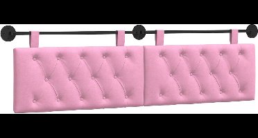 vidaXL - Hangend - hoofdbord - Roze - Stof