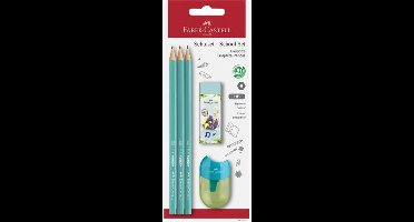 Faber-Castell schoolset - grafiet potloden 1111 - HB - gum + puntenslijper - FC-111181
