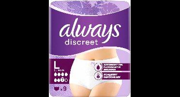 Always Discreet Incontinentiebroekjes Maat L 9 Stuks