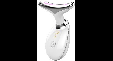 Oneay Gezichtsmassageapparaat – 7 kleuren LED lichttherapie voor huidverzorging – Anti-aging massager voor gezicht en hals – Wit