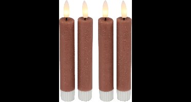 Countryfield Led dinerkaarsen - 4x st- roze -H15cm - met afstandsbediening - kaarsen