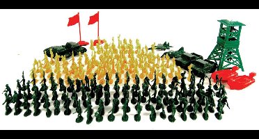 Mission Control militaire speelset - 180-delig kunststof speelgoed leger.