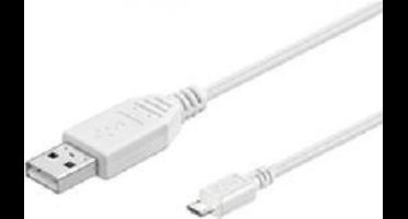 Microconnect USB A/Micro USB B, 1.8 m 1.8m USB A Micro-USB B Mannelijk Mannelijk Wit USB-kabel