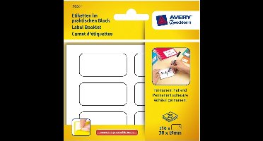Etiketten in blok 38x19mm Permanent 150x stuks