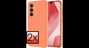 Hoesje - 2 Stuks - Geschikt voor Samsung Galaxy A16 - Sterk & Shockproof - Case Siliconen - Back Cover - Telefoon Hoes - Perzik