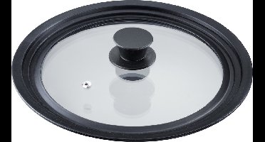 Westmark Universele Deksel met Siliconen Rand – Veelzijdig voor potten en pannen met een diameter van 16 – 20 cm, Hittebestendig veiligheidsglas – 215 × 215 × 48 mm