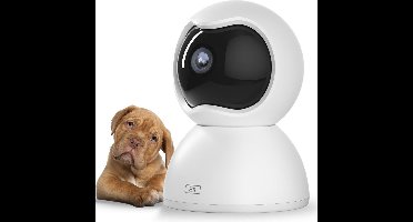 ApexArte® Hondencamera - Huisdiercamera - Babyfoon met Camera en App - Baby Monitor - Full HD - Wit