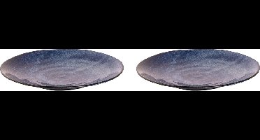 Palmer - Kiryu - Bord - 2 stuks - ø 25,5 cm - Blauw - Porselein - Bordenset
