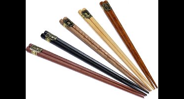 New Age Devi - Beukenhouten Chopsticks - 5 paar - Perfect voor Sushi - Cadeauset
