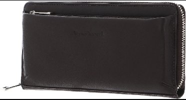 bruno banani Leren Portemonnee Zip Around Wallet Brown Donkerbruin