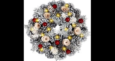 DailySupplies® Kerstkrans Buiten - Kerstversiering - Kerstdecoratie voor Binnen - Wit