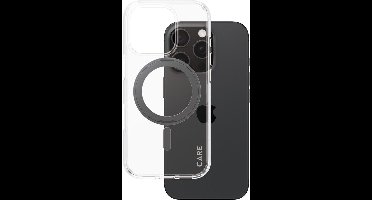 CARE by PanzerGlass Feature Case - Transparant w. - Zwart Kickstand & MagSafe iPhone 16 Pro