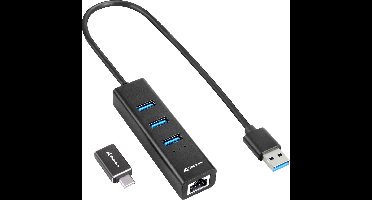 4-Port USB Hub Sharkoon Black
