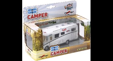 Kids Globe Traffic Pull-Back Carthago Camper - Met licht en deuren die open kunnen