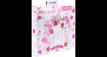 Ballonnenboog set roze 120-delig decoratie feestballonnen.