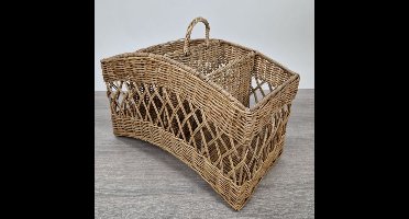 Migo Styling - Lectuurmand - 4 vakken - Hengsel - Riet - Srimit Grey - Open structuur