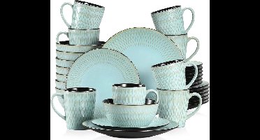 ApexArte® Serviesset 8 Persoons - Serviessets - Bordenset - Chique Bordenset - Porselein - Groen