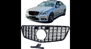 Grill Hoogglans Zwart Chrome Geschikt Voor Mercedes E Klasse W212 S212 Panamericana AMG GT Look 2009T/m 2013