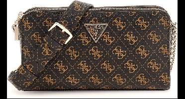 GUESS Schoudertas Eco Erica Status Crossbody Brown Logo Donkerbruin