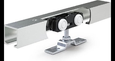 Compleet schuifdeursysteem Geze Rollan 80 NT, totale lengte rail 2800mm, geschikt voor deuren van 500 t/m 1420 mm