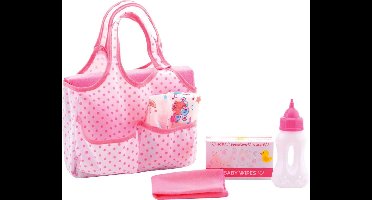 John Toys Baby Rose Luiertas voor pop - Met accessoires en verschoonkussen