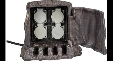 Heitronic 37500 Buitenstopcontact 4-voudig Bruin