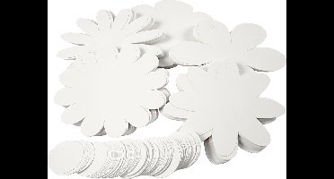 Bloemen, d 20 cm, 400 gr, wit, 5x20 stuk/ 1 doos