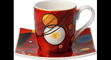 Goebel - Wassily Kandinsky | Kop en schotel Espresso Zwaar rood | Porselein - 10cm - 100ml
