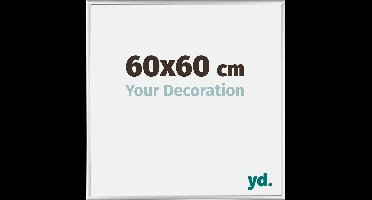 Your Decoration - Fotolijst 60x60 cm - Aluminium - Zilver Hoogglans - Kent