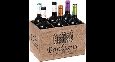 Wijn 6 Flessen - Wijnrek Rustieke houten kist opbergrek display