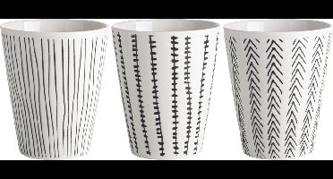 Gusta Beker - Fika - 300ml - Zwart/Wit - assorti van 3