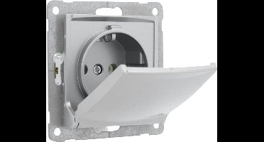 Smartwares S2 Inbouw Wandcontactdoos - 1-voudig - Randaarde - Met klep - RVS