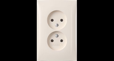 Berker S1 contactdoos inbouw 2-voudig crÃ¨me 54.002.48