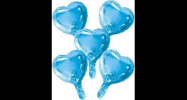 Wefiesta Folieballonnen Hartvorm 22 Cm Blauw 5 Stuks