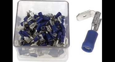 UNIVERSEEL - Kabelschoen Blauw Verbin Geisoleerd 1,5-2,5mm, 6.3mm 100stuks