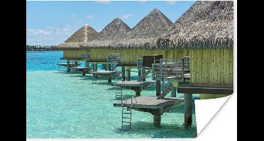Poster Waterbungalows op Bora Bora - 30x20 cm