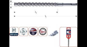 Rotec Hamerboor SDS plus Quattro-X  16,0x110/160